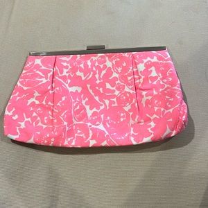 Lilly Pulitzer bright pink and white clutch. Brand new with tags.